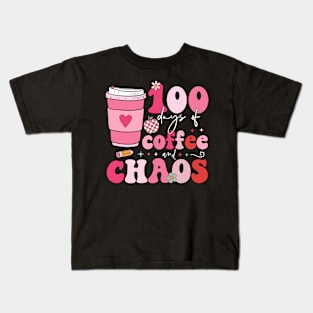 100 Days of Coffee and Chaos Kids T-Shirt